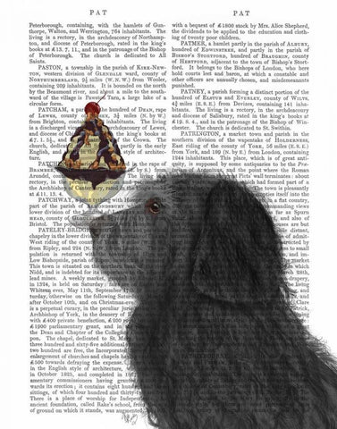 Labradoodle, Black, Ice Cream White Modern Wood Framed Art Print with Double Matting by Fab Funky