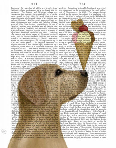 Yellow Labrador Ice Cream Black Ornate Wood Framed Art Print with Double Matting by Fab Funky