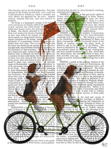 Beagle Tandem White Modern Wood Framed Art Print with Double Matting by Fab Funky