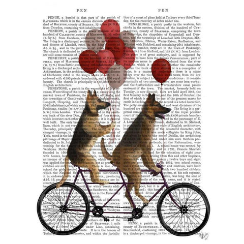 German Shepherd Tandem White Modern Wood Framed Art Print by Fab Funky