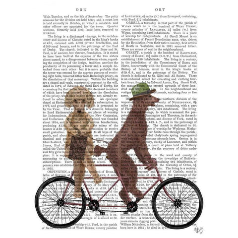 Poodle Tandem Black Modern Wood Framed Art Print with Double Matting by Fab Funky