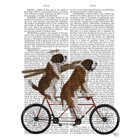 St Bernard Tandem White Modern Wood Framed Art Print by Fab Funky