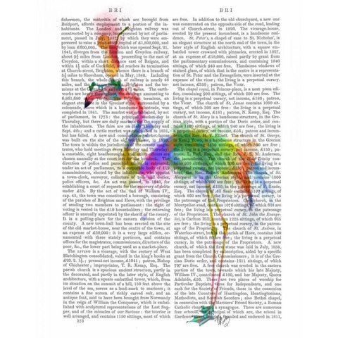 Rainbow Splash Flamingo 1 Gold Ornate Wood Framed Art Print with Double Matting by Fab Funky