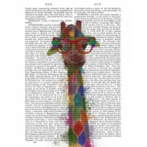 Rainbow Splash Giraffe 3 Black Modern Wood Framed Art Print with Double Matting by Fab Funky