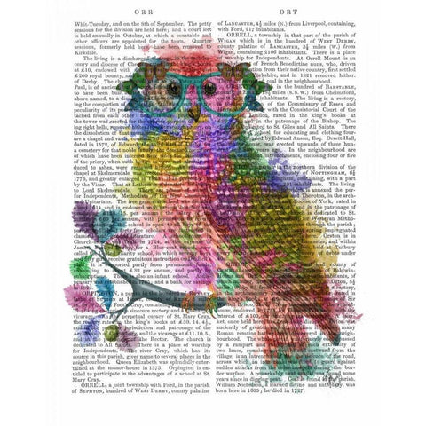 Rainbow Splash Owl White Modern Wood Framed Art Print by Fab Funky