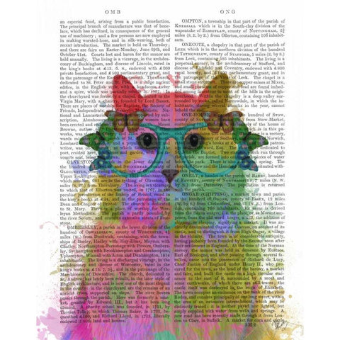 Rainbow Splash Cat 3, Portrait White Modern Wood Framed Art Print by Fab Funky