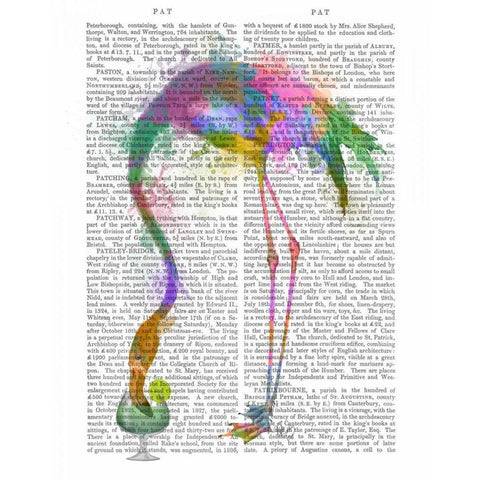 Rainbow Splash Flamingo 3 White Modern Wood Framed Art Print by Fab Funky