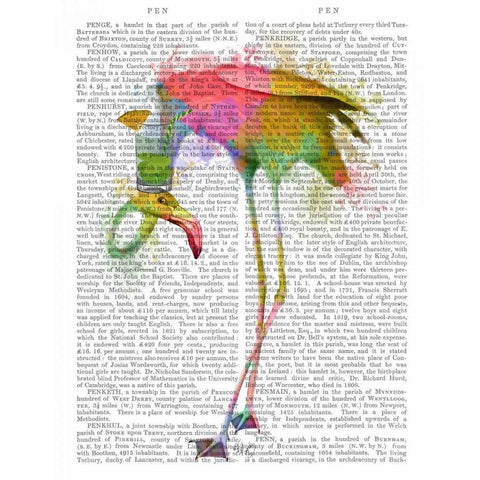 Rainbow Splash Flamingo 4 Black Modern Wood Framed Art Print with Double Matting by Fab Funky