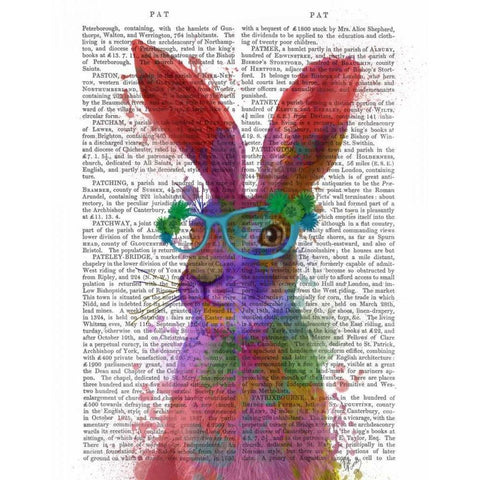 Rainbow Splash Rabbit 2, Portrait Gold Ornate Wood Framed Art Print with Double Matting by Fab Funky