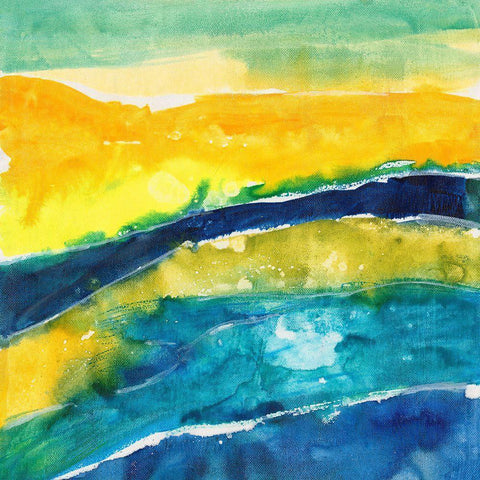 Sunny Seaside II Gold Ornate Wood Framed Art Print with Double Matting by Combs, Joyce