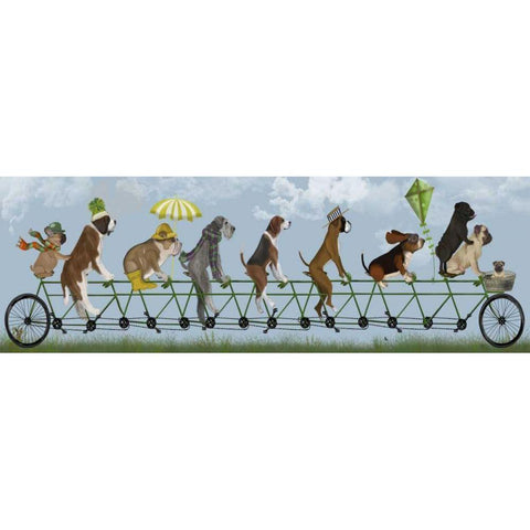 Mutley Crew on Tandem Black Modern Wood Framed Art Print with Double Matting by Fab Funky