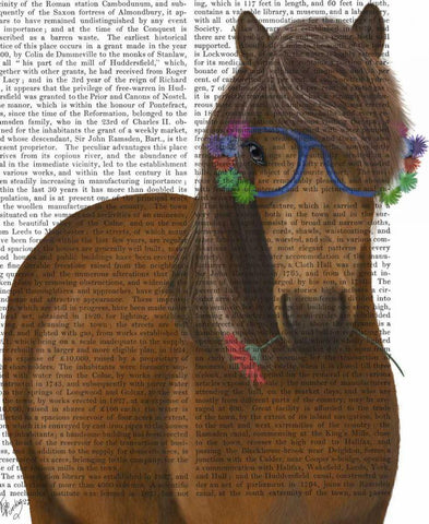 Horse and Flower Glasses White Modern Wood Framed Art Print with Double Matting by Fab Funky