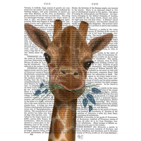 Chewing Giraffe 2 Gold Ornate Wood Framed Art Print with Double Matting by Fab Funky