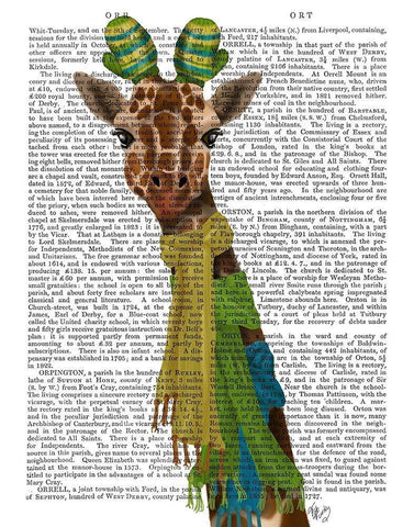 Giraffe and Scarves White Modern Wood Framed Art Print with Double Matting by Fab Funky