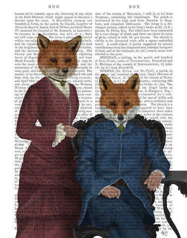 Fox Couple Edwardians Black Ornate Wood Framed Art Print with Double Matting by Fab Funky