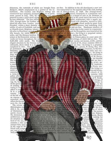 Fox 1920s Gentleman Black Ornate Wood Framed Art Print with Double Matting by Fab Funky