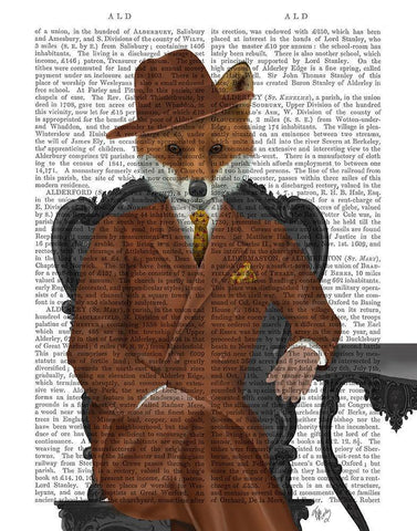 Fox 1930s Gentleman White Modern Wood Framed Art Print with Double Matting by Fab Funky