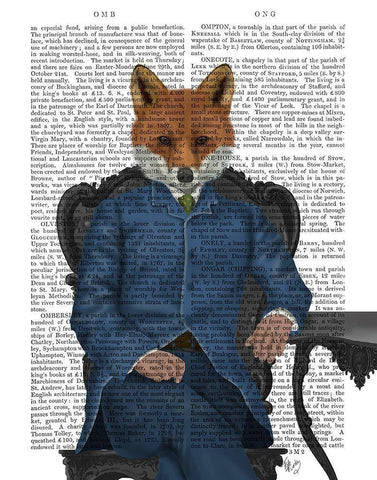 Fox Edwardian Gent, Portrtait Black Ornate Wood Framed Art Print with Double Matting by Fab Funky