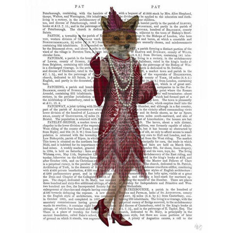 Fox Lady 1920s Flapper White Modern Wood Framed Art Print by Fab Funky