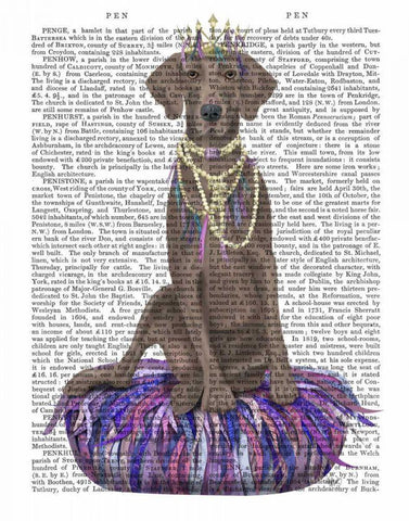 Weimaraner on Purple Cushion White Modern Wood Framed Art Print with Double Matting by Fab Funky