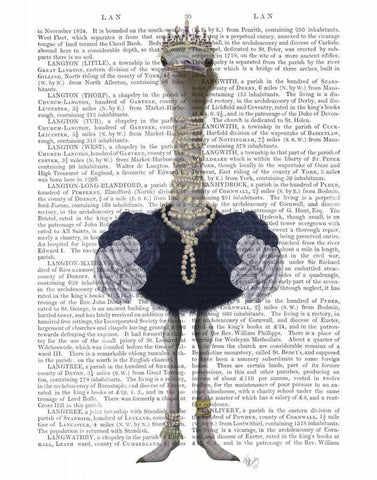 Ostrich and Pearls, Full White Modern Wood Framed Art Print with Double Matting by Fab Funky