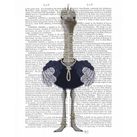 Ostrich and Pearls, Full Black Modern Wood Framed Art Print by Fab Funky