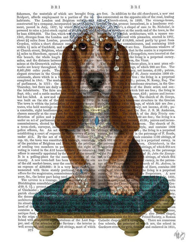 Basset Hound and Tiara Black Ornate Wood Framed Art Print with Double Matting by Fab Funky