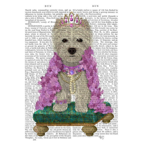 West Highland Terrier with Tiara Black Modern Wood Framed Art Print with Double Matting by Fab Funky