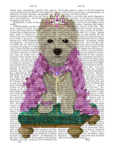 West Highland Terrier with Tiara Black Ornate Wood Framed Art Print with Double Matting by Fab Funky