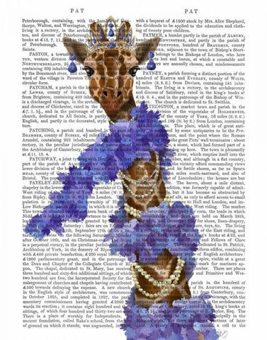 Giraffe with Purple Boa Black Ornate Wood Framed Art Print with Double Matting by Fab Funky