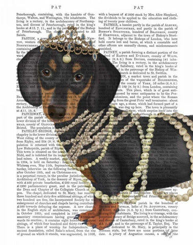Dachshund and Tiara White Modern Wood Framed Art Print with Double Matting by Fab Funky