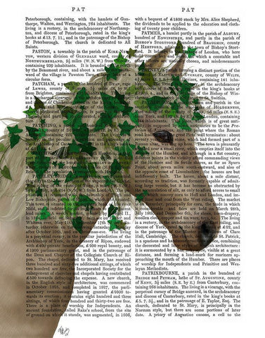 Horse Porcelain with Ivy Black Ornate Wood Framed Art Print with Double Matting by Fab Funky