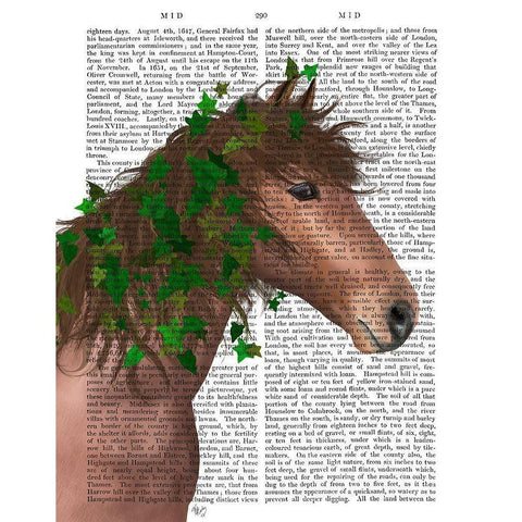 Horse Chestnut with Ivy Black Modern Wood Framed Art Print with Double Matting by Fab Funky