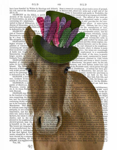 Horse with Feather Hat White Modern Wood Framed Art Print with Double Matting by Fab Funky