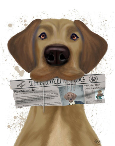 Great Dane Newspaper Black Ornate Wood Framed Art Print with Double Matting by Fab Funky