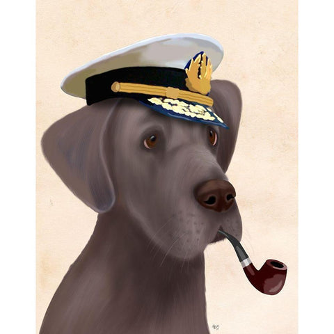 Great Dane Sea Dog White Modern Wood Framed Art Print by Fab Funky