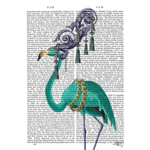 Green Flamingo Portrait Black Modern Wood Framed Art Print by Fab Funky