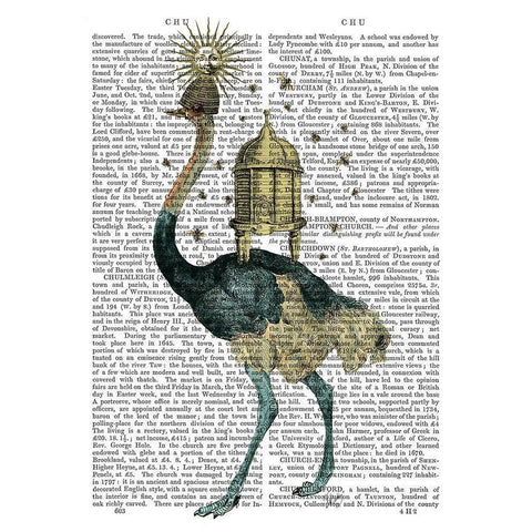 Ostrich Beekeeper Black Modern Wood Framed Art Print with Double Matting by Fab Funky