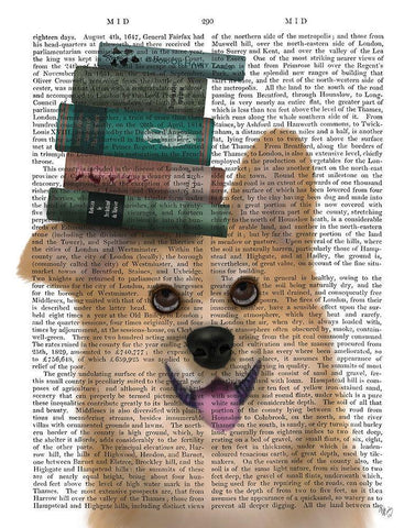 Corgi and Books White Modern Wood Framed Art Print with Double Matting by Fab Funky