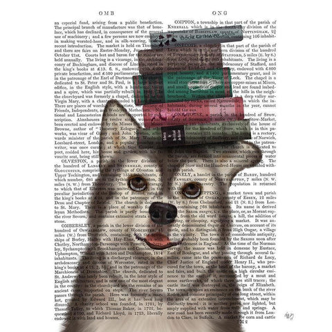 Husky and Books White Modern Wood Framed Art Print by Fab Funky
