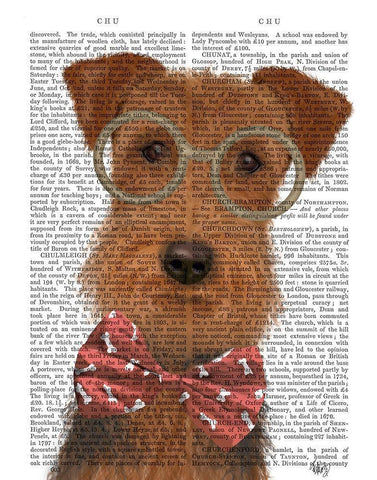 Airedale with Glasses and Bow Tie White Modern Wood Framed Art Print with Double Matting by Fab Funky