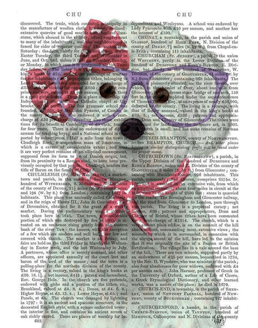 Bichon Frise with Glasses and Scarf White Modern Wood Framed Art Print with Double Matting by Fab Funky