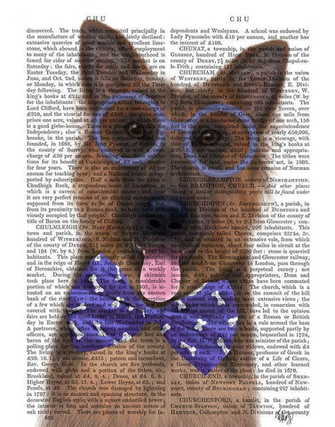 German Shepherd with Glasses and Bow Tie White Modern Wood Framed Art Print with Double Matting by Fab Funky