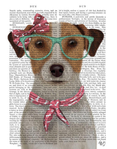 Jack Russell with Glasses and Scarf White Modern Wood Framed Art Print with Double Matting by Fab Funky