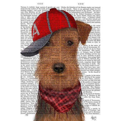 Airedale and Baseball Cap Gold Ornate Wood Framed Art Print with Double Matting by Fab Funky