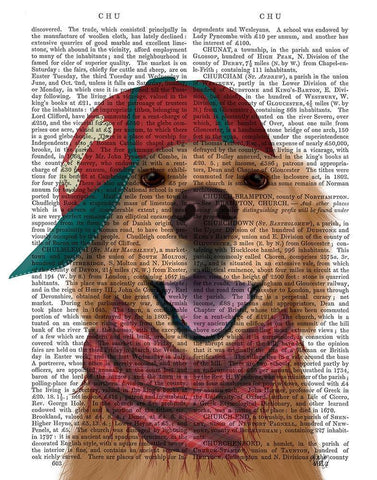 Golden Retriever and Baseball Cap Black Ornate Wood Framed Art Print with Double Matting by Fab Funky