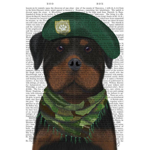 Rottweiler Military Dog White Modern Wood Framed Art Print by Fab Funky