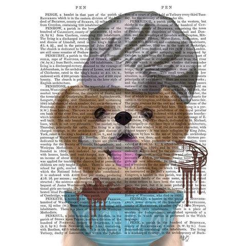 Shih Tzu Baker Gold Ornate Wood Framed Art Print with Double Matting by Fab Funky