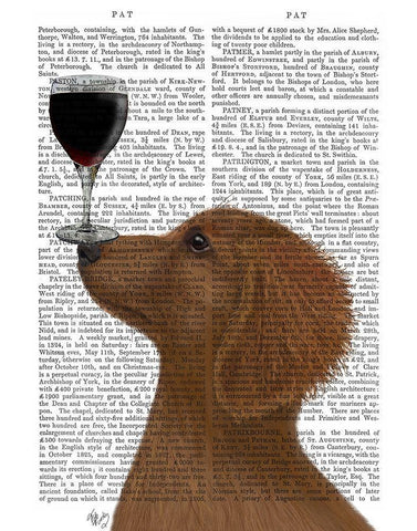 Dog Au Vin, Dachshund Gold White Modern Wood Framed Art Print with Double Matting by Fab Funky