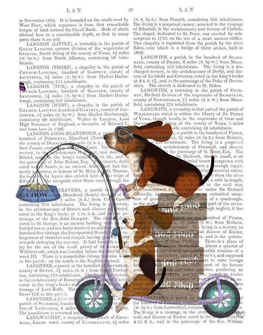 Basset Hound Scooter White Modern Wood Framed Art Print with Double Matting by Fab Funky